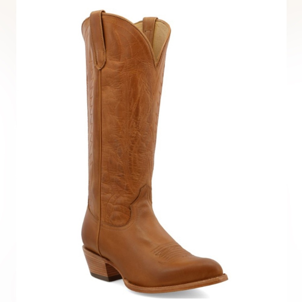 BLACK STAR WOMEN’S EDEN HIGH WESTERN BOOT POINTED TOE COWBOY TAN LEATHER SZ 8.5